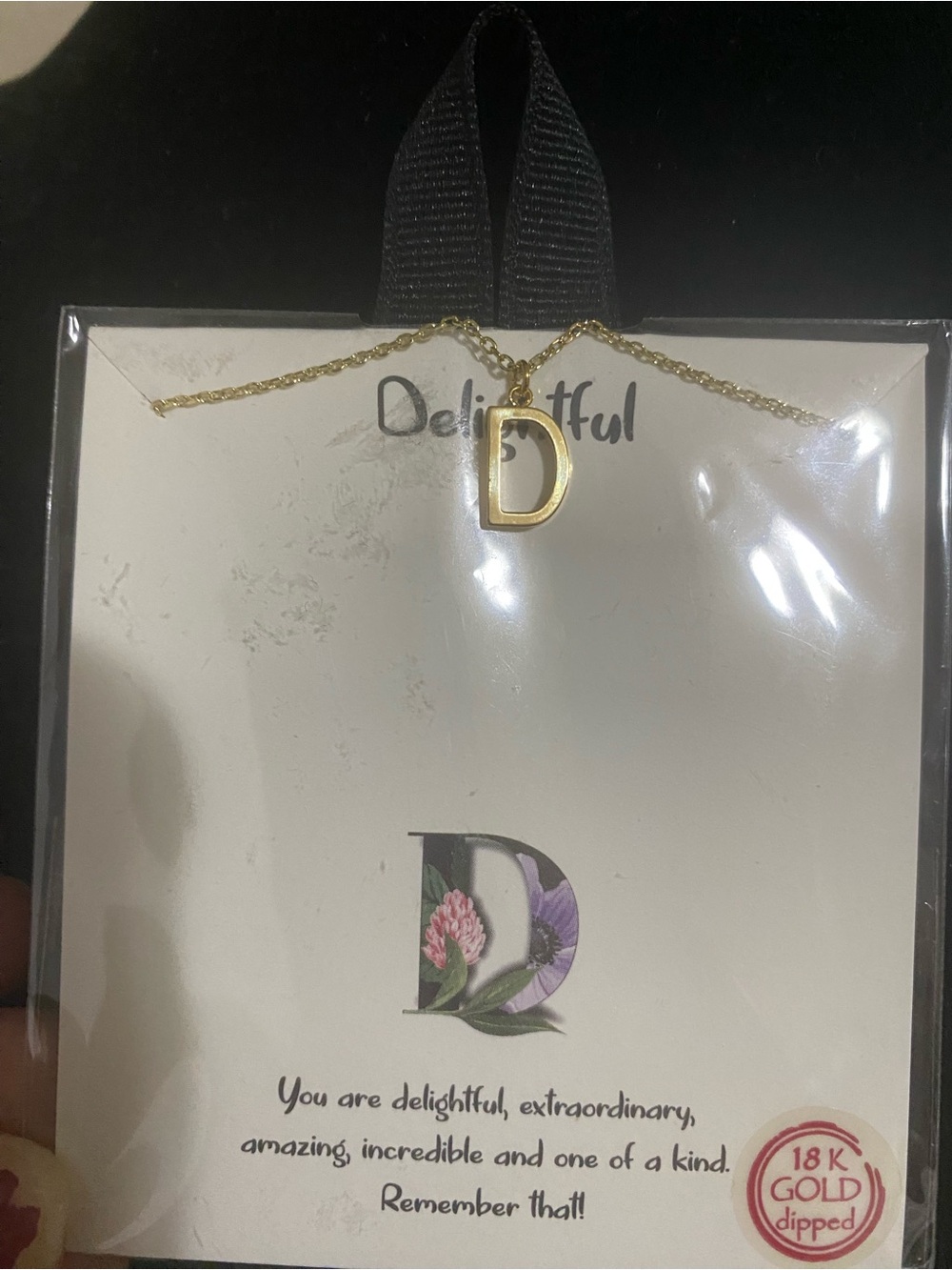 18K Gold-Dipped 'D' Initial Necklace - Gold
